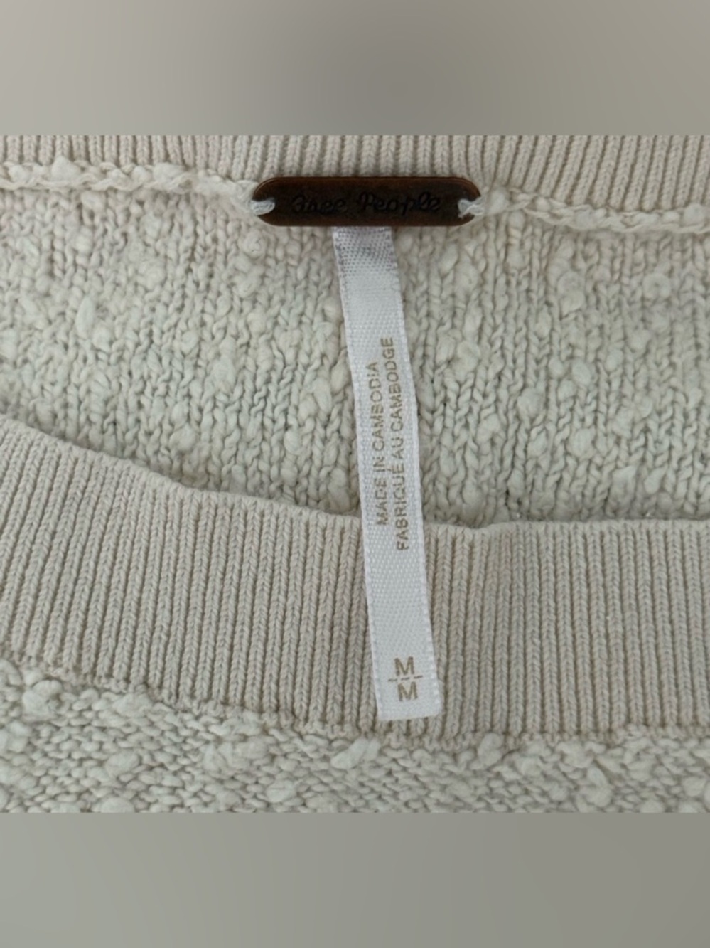Free People Found My Friend Boucle Pullover in Cream - Picture 2 of 3